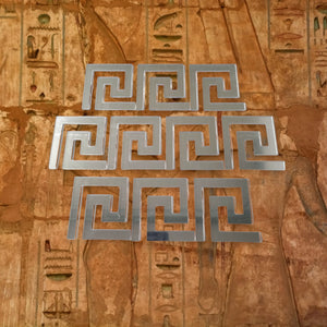 Geometric Greek Key Tiles (Eternity & Unity, the Meander) - Silver Mirror