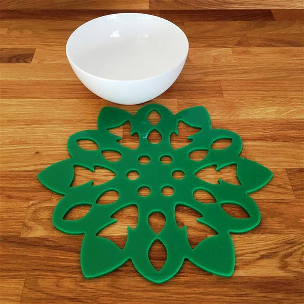Snowflake Shaped Placemat Set - Green