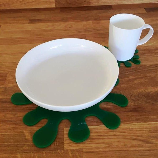 Splash Shaped Placemat and Coaster Set - Green