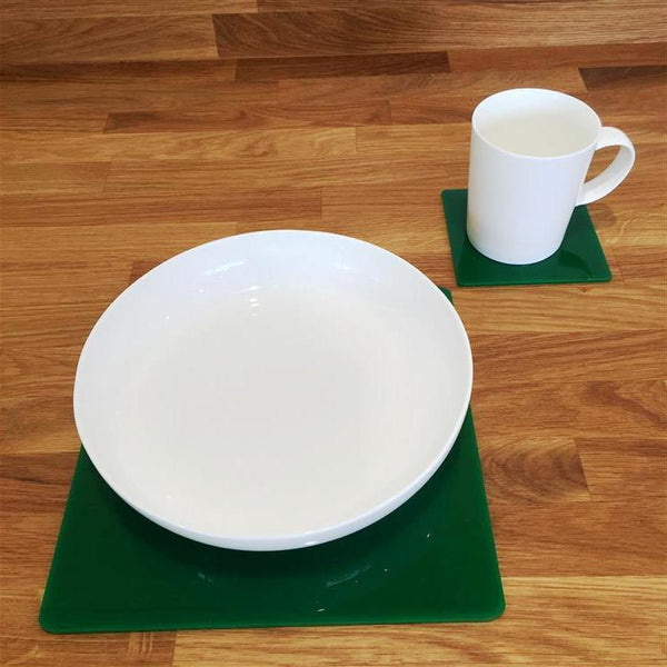 Square Placemat and Coaster Set - Green