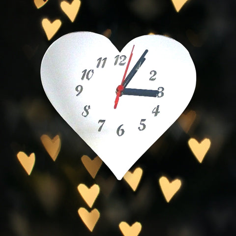 Heart Shaped Clocks - Many Colour Choices