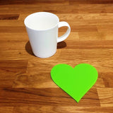 Heart Shaped Coaster Set - Lime Green