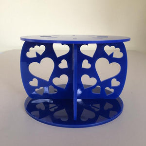 Heart Design Round Wedding/Party Cake Separator - Blue