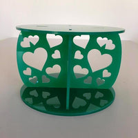 Heart Design Round Wedding/Party Cake Separator - Green