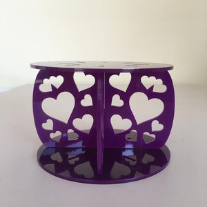 Heart Design Round Wedding/Party Cake Separator - Purple