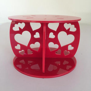 Heart Design Round Wedding/Party Cake Separator - Red