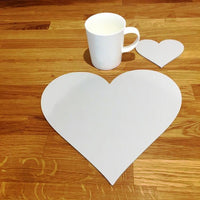 Heart Shaped Placemat and Coaster Set - Light Grey