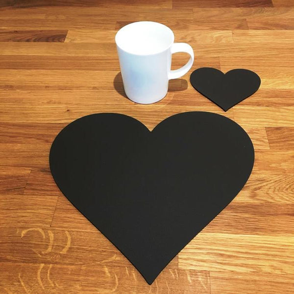 Heart Shaped Placemat and Coaster Set - Mocha Brown