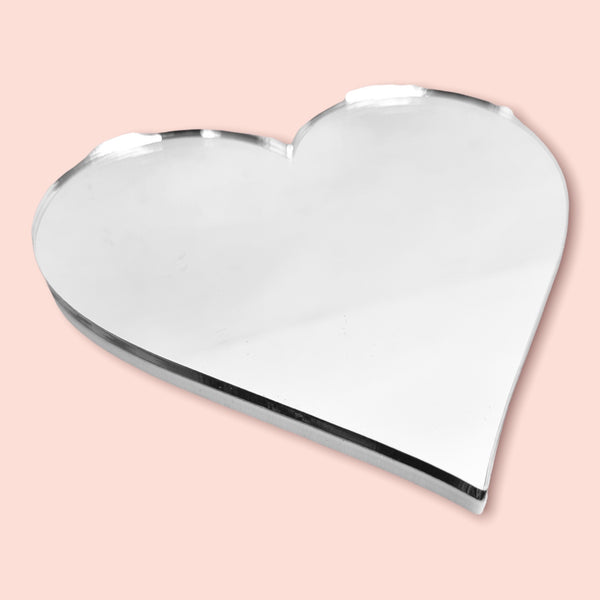 Heart Shaped Mirrors with a White Backing & Hooks