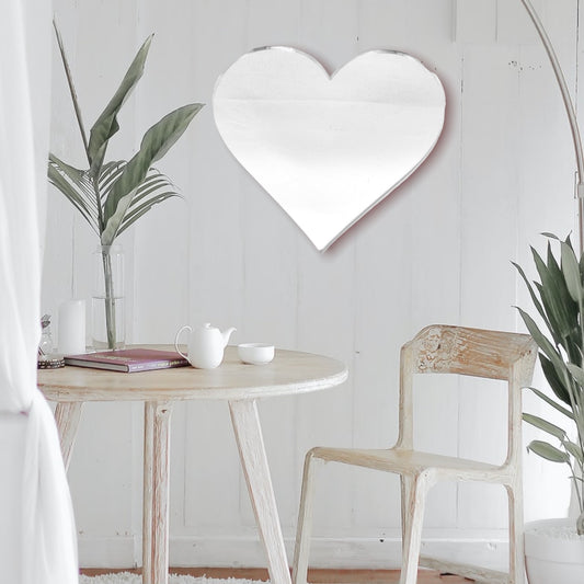 Heart Shaped Mirrors with a White Backing & Hooks