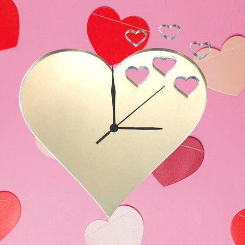 Hearts out of Heart Shaped Clocks - Many Colour Choices
