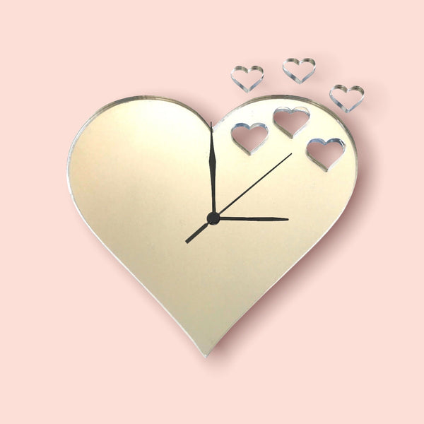 Hearts out of Heart Shaped Clocks - Many Colour Choices