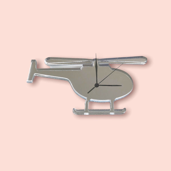 Helicopter Shaped Clocks - Many Colour Choices