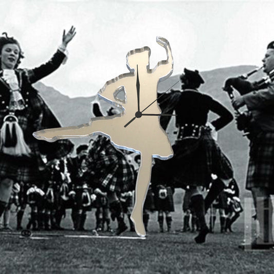 Highland Dancer Shaped Clocks - Many Colour Choices