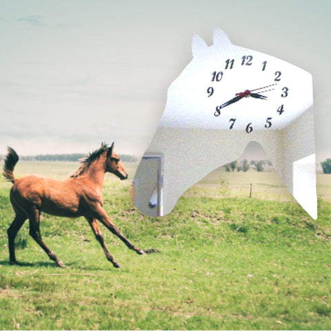 Horses Head Shaped Clocks - Many Colour Choices