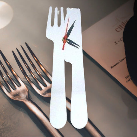 Knife & Fork Shaped Clocks - Many Colour Choices