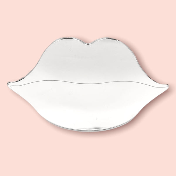 Lips Shaped Mirrors with a White Backing & Hooks