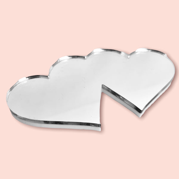 Love Hearts Shaped Mirrors with a White Backing & Hooks