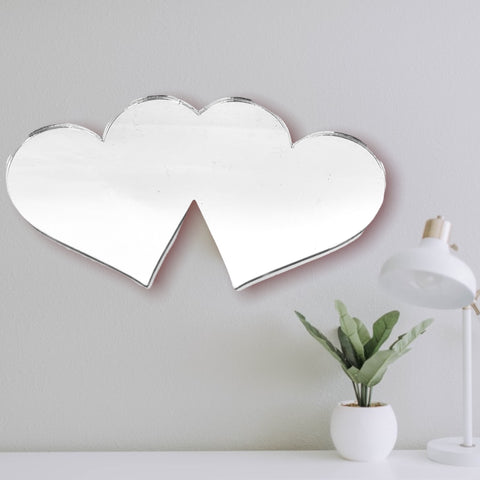 Love Hearts Shaped Mirrors with a White Backing & Hooks