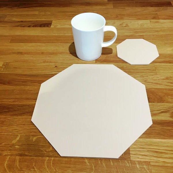 Octagonal Placemat and Coaster Set - Latte