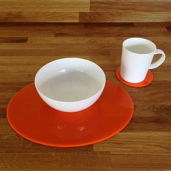 Oval Placemat and Coaster Set - Orange