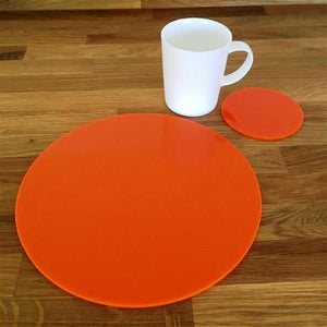 Round Placemat and Coaster Set - Orange