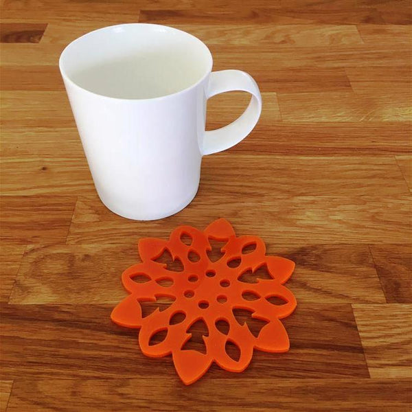 Snowflake Shaped Coaster Set - Orange