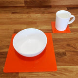 Square Placemat and Coaster Set - Orange