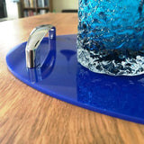 Oval Serving Tray with Handle - Blue