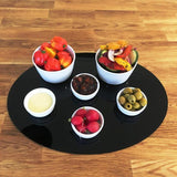 Oval Serving Mat/Table Protector - Black Gloss Acrylic
