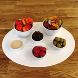 Oval Serving Mat/Table Protector - White Gloss Acrylic