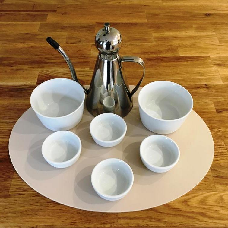 Oval Serving Mat/Table Protector - Latte Matt Acrylic