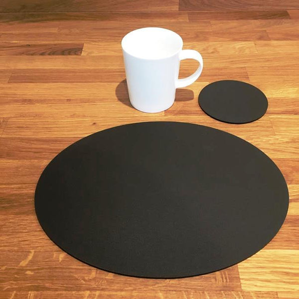 Oval Placemat and Coaster Set - Mocha Brown