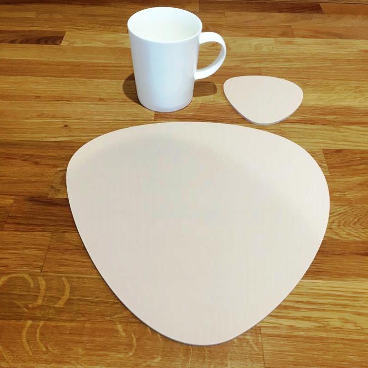 Pebble Shaped Placemat and Coaster Set - Latte