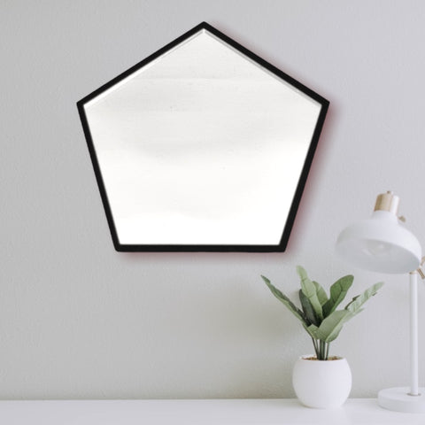 Pentagon Shaped Mirrors with a Colour Frame of your Choice & Hooks
