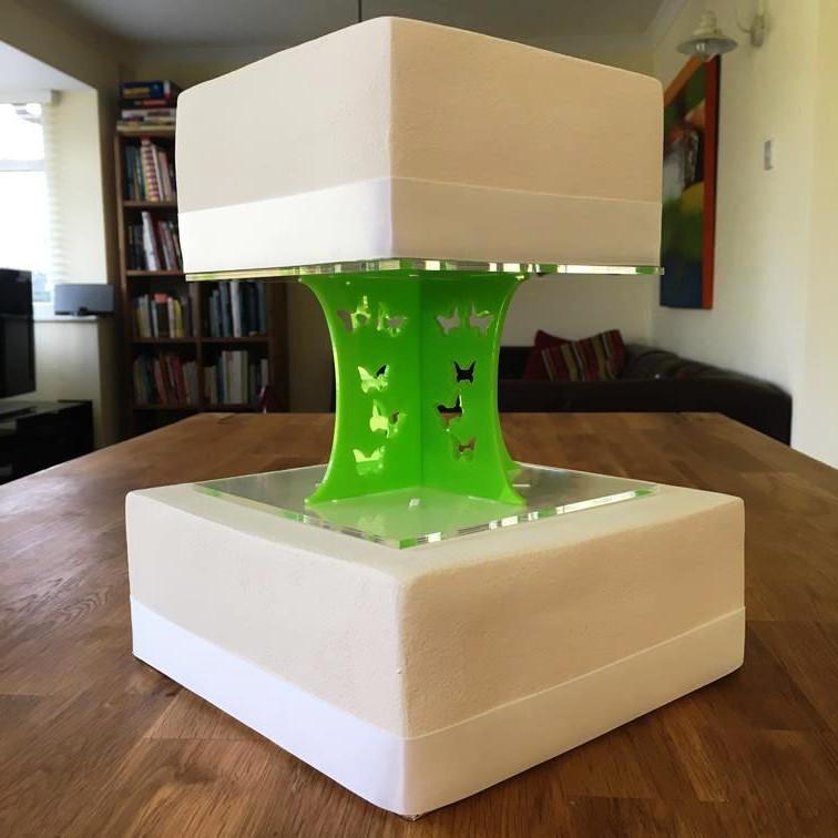 Cake Pillars Square Butterfly - Lime Green