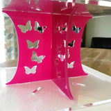 Cake Pillars Square Butterfly - Pink