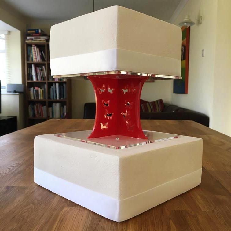 Cake Pillars Square Butterfly - Red