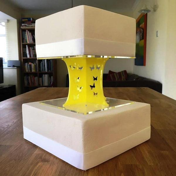 Cake Pillars Square Butterfly - Yellow