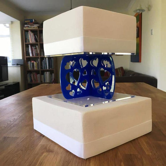 Gâteau Piliers Carrés Coeur - Bleu 