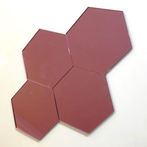 Hexagon Tiles - Pink Mirror