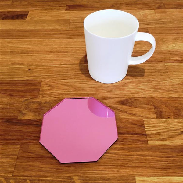 Octagonal Coaster Set - Pink Mirror