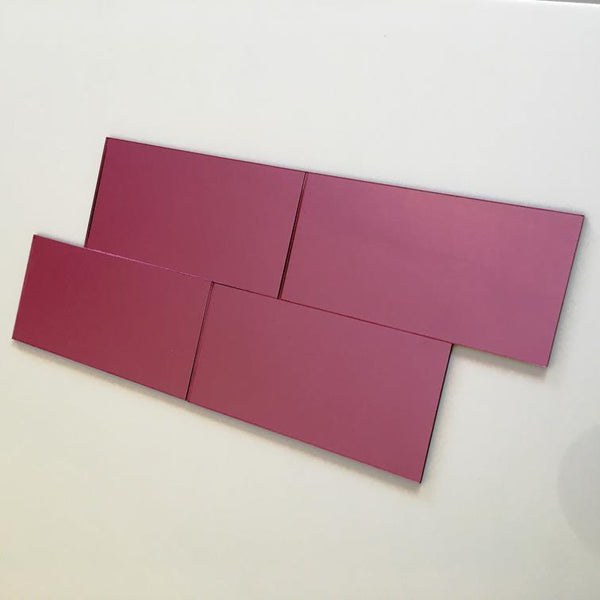 Rectangular Tiles - Pink Mirror