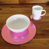 Round Placemat and Coaster Set - Pink Mirror
