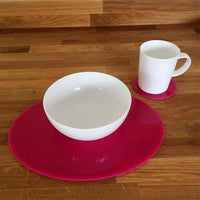 Oval Placemat and Coaster Set - Pink