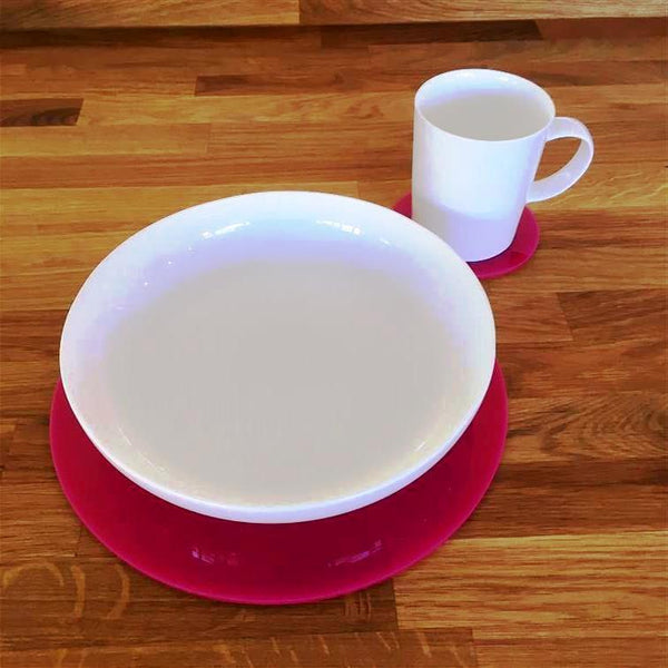 Round Placemat and Coaster Set - Pink