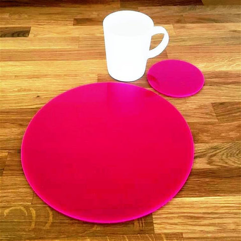 Round Placemat and Coaster Set - Pink