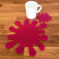 Splash Shaped Placemat and Coaster Set - Pink