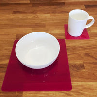 Square Placemat and Coaster Set - Pink