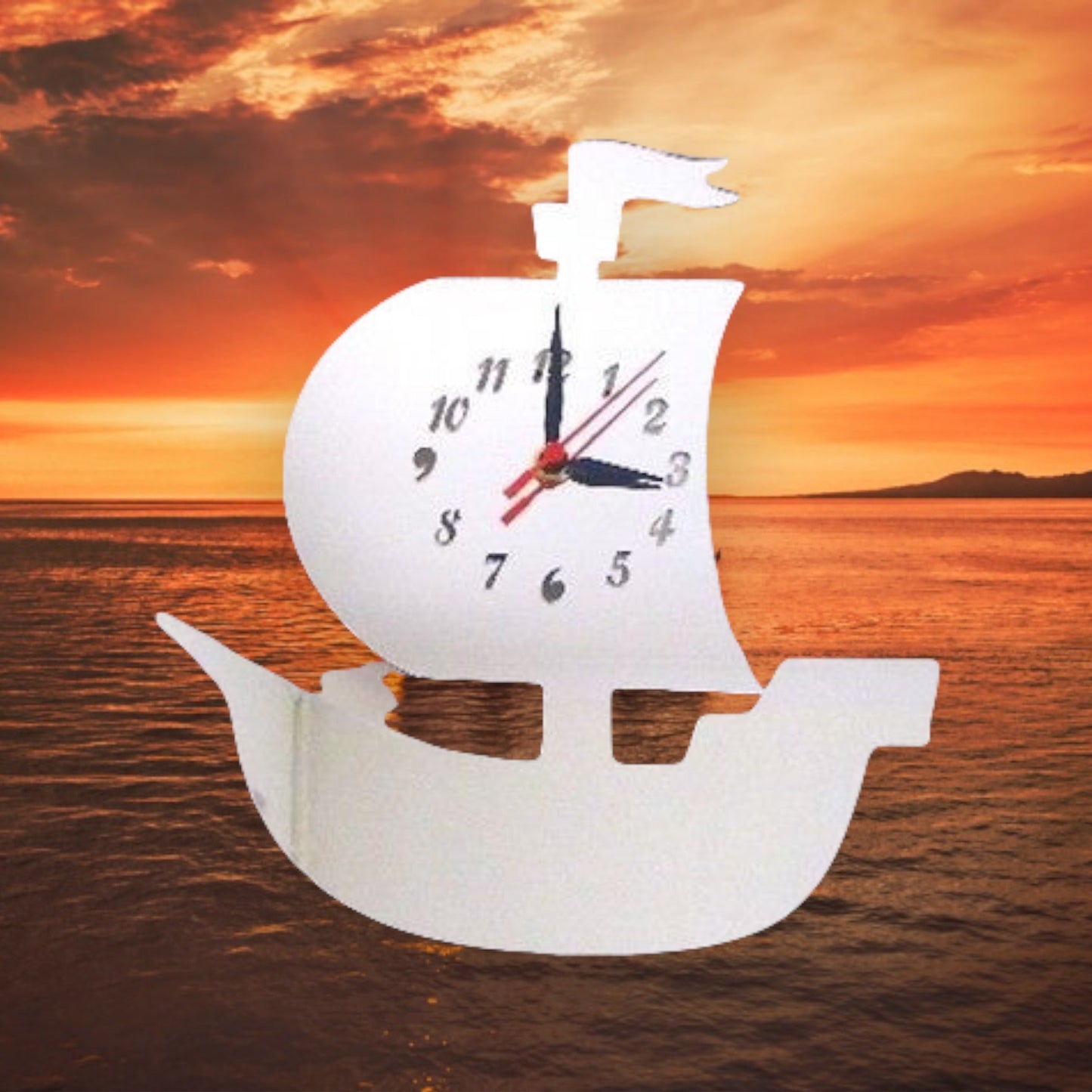 Pirate Ship Shaped Clocks - Many Colour Choices